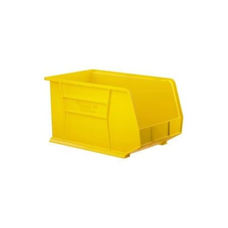 Akro-Mils Hang & Stack Storage Bin, Plastic, Yellow, 10 in H, 11 in W, 18 in L, 6 PK 30260 YELLO